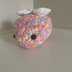 Rainbow crochet bee! Handmade crochet bee!